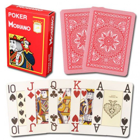 jeu de cartes de poker modiano rouge