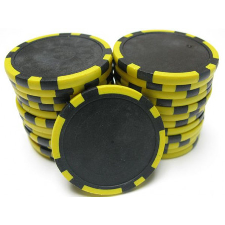 jetons de poker a personnaliser jaune et noir