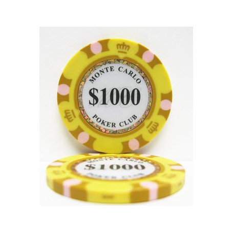 25 Jetons MONTE CARLO GOLD OLD 1000