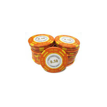 25 jetons MC EAST EURO - ORANGE 0.50