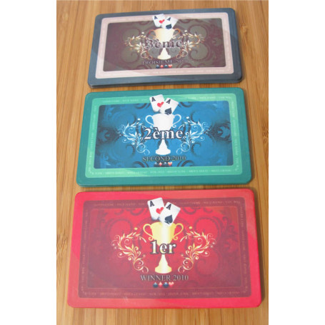 Lot de 3 plaques Trophées POKER