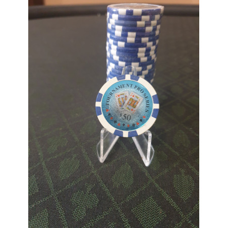 25 Jetons de poker T.P.S de valeur 50