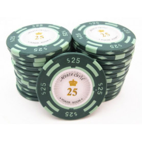25 Jetons MONTE CARLO DOLLAR VERT 25