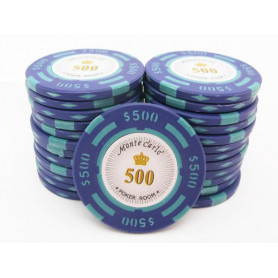 25 Jetons MONTE CARLO DOLLAR VIOLET 500