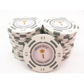 25 Jetons MONTE CARLO EURO BLANC 1