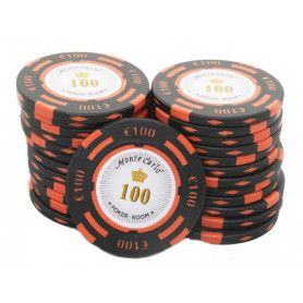 25 Jetons MONTE CARLO EURO NOIR 100