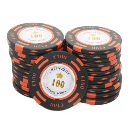 25 Jetons MONTE CARLO EURO NOIR 100