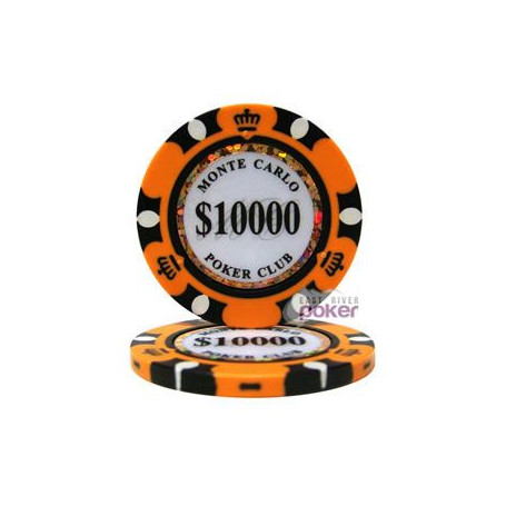 25 Jetons NEW MONTE CARLO GOLD ORANGE 10000